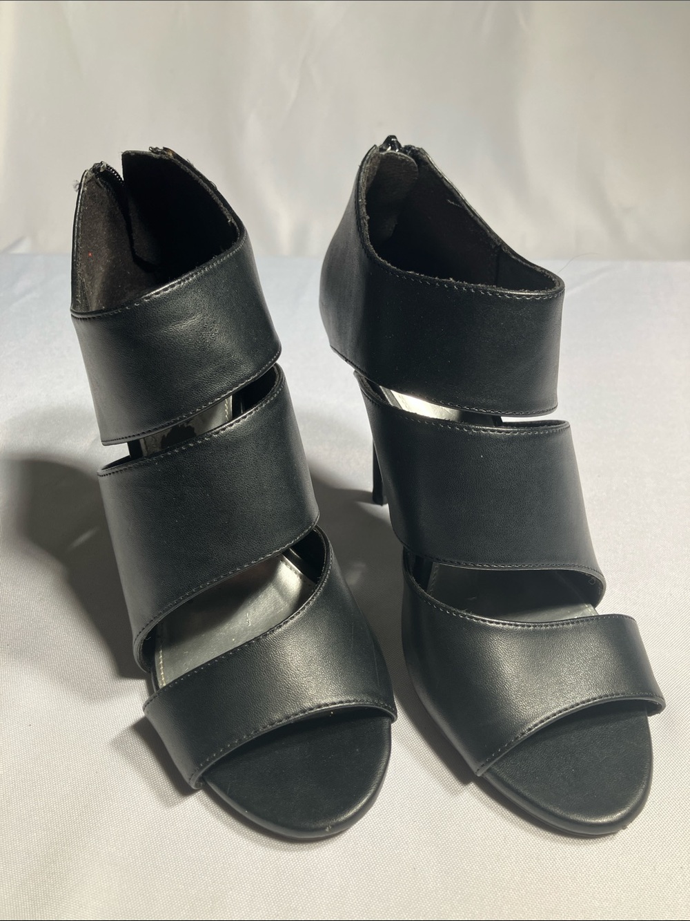 Black Strappy High Heel Sandals - Women's Fashion Heels